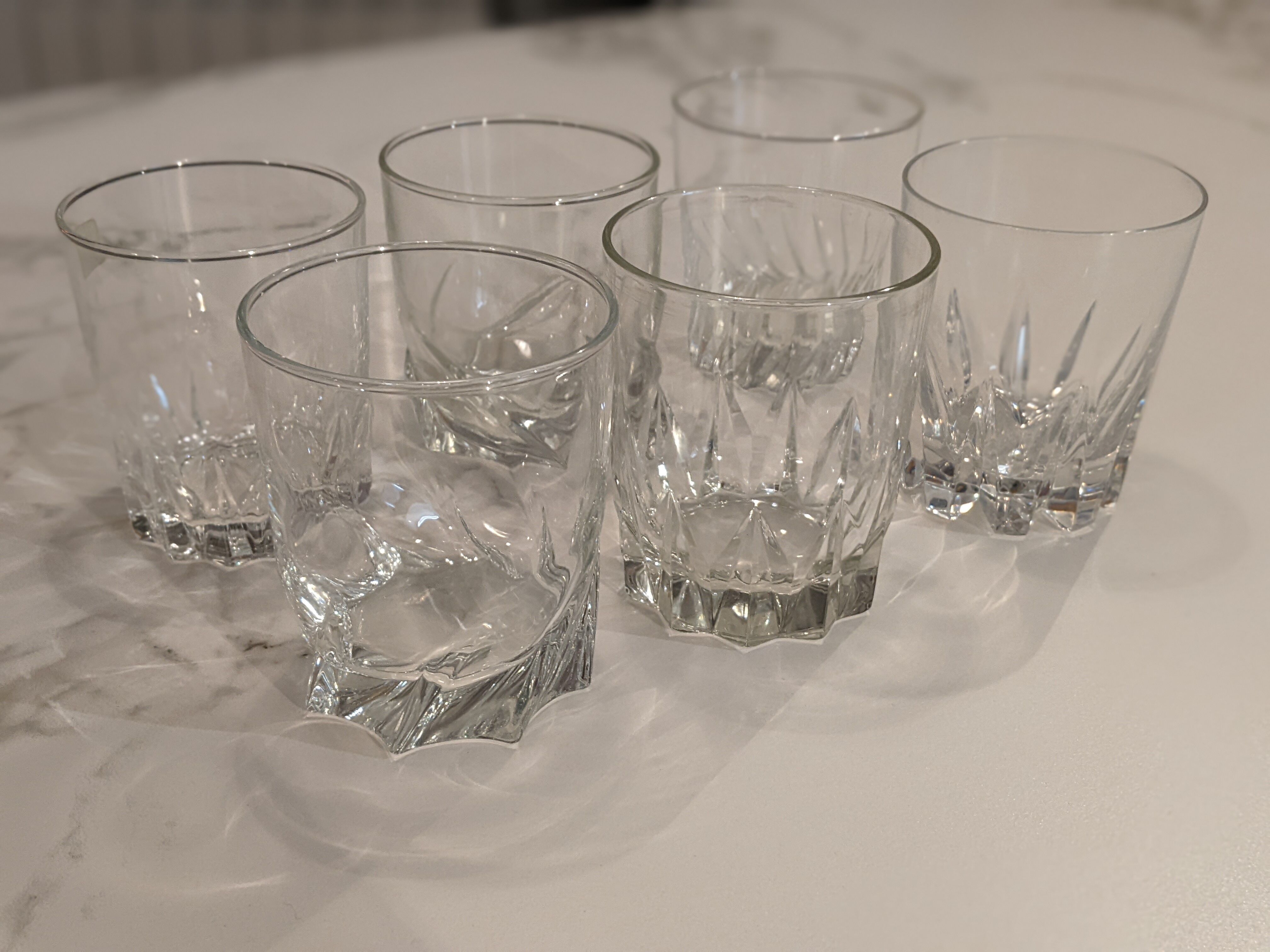 Set of water glasses or vintage spirits