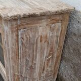 Glass sideboard in antique wood