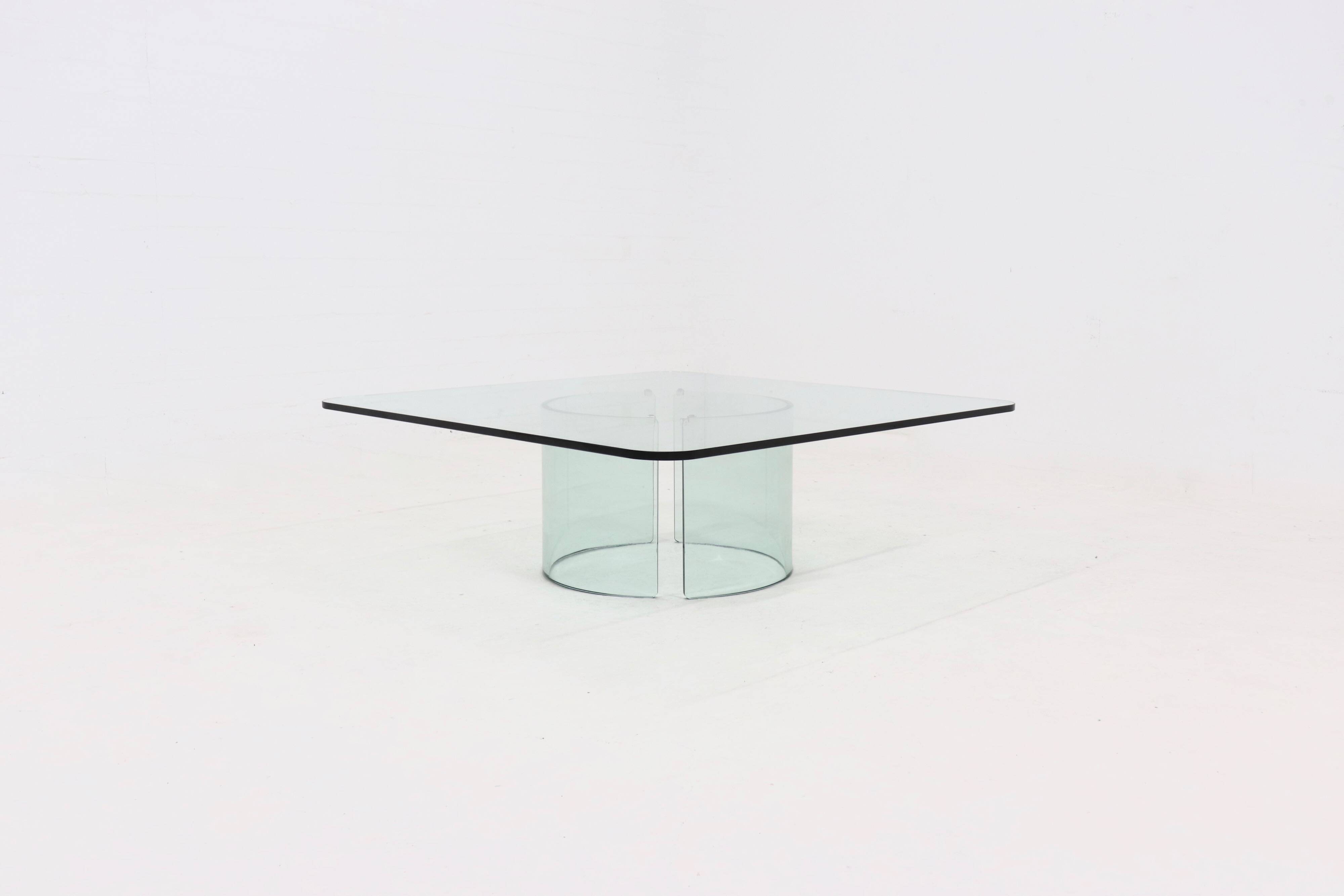 Italian Modern Glass Coffee Table by Gallotti & Radice 1970s