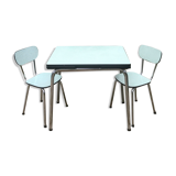 Table and chairs in water green formica