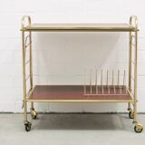 brass vintage LP trolley