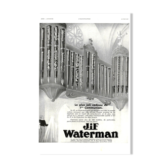 Vintage poster 30s Jif Waterman pen