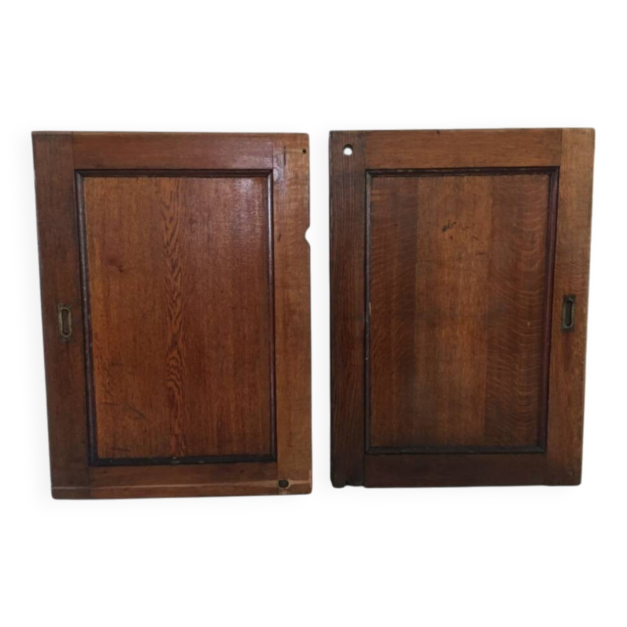 Pair of vintage oak sliding doors