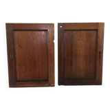 Pair of vintage oak sliding doors