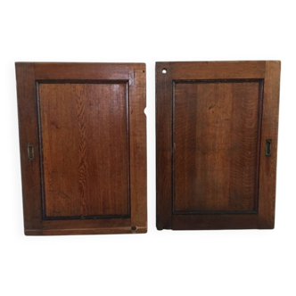 Paire de portes coulissantes chêne vintage