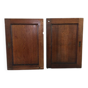 Pair of vintage oak sliding doors