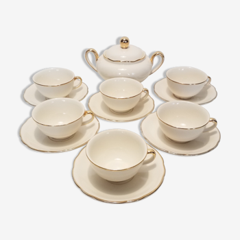 Tea service in earthenware, by Villeroy and Boch, Rhône model.