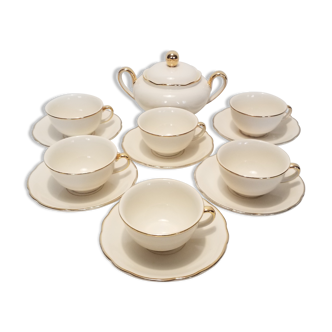 Tea service in earthenware, by Villeroy and Boch, Rhône model.