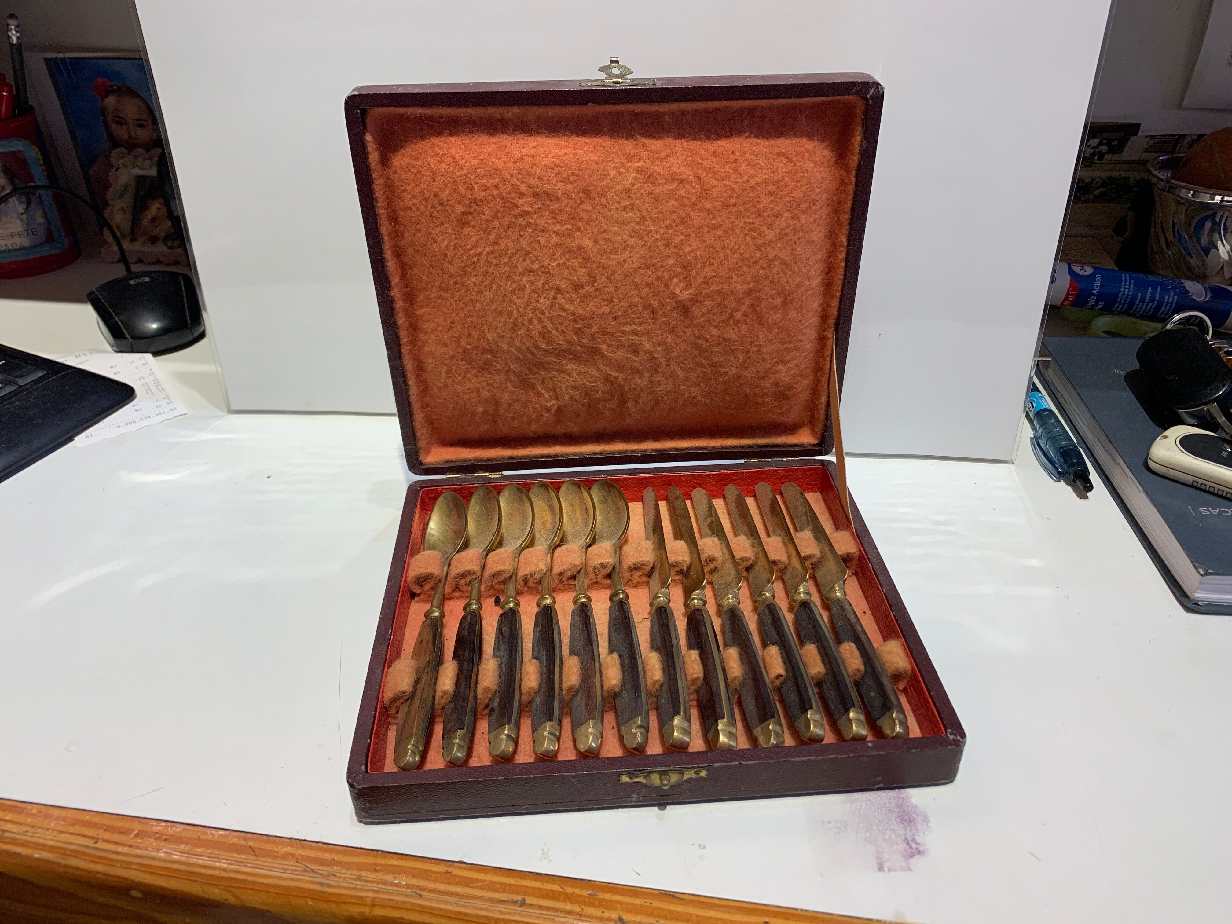 Box 6 spoons and 6 dessert knives