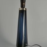 Blue Crystal Glass Table Lamp model RD 1566 by Carl Fagerlund, Orrefors, 1960s