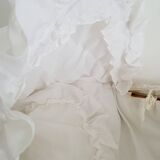 1970s rattan cradle/bassinet with hood and arch