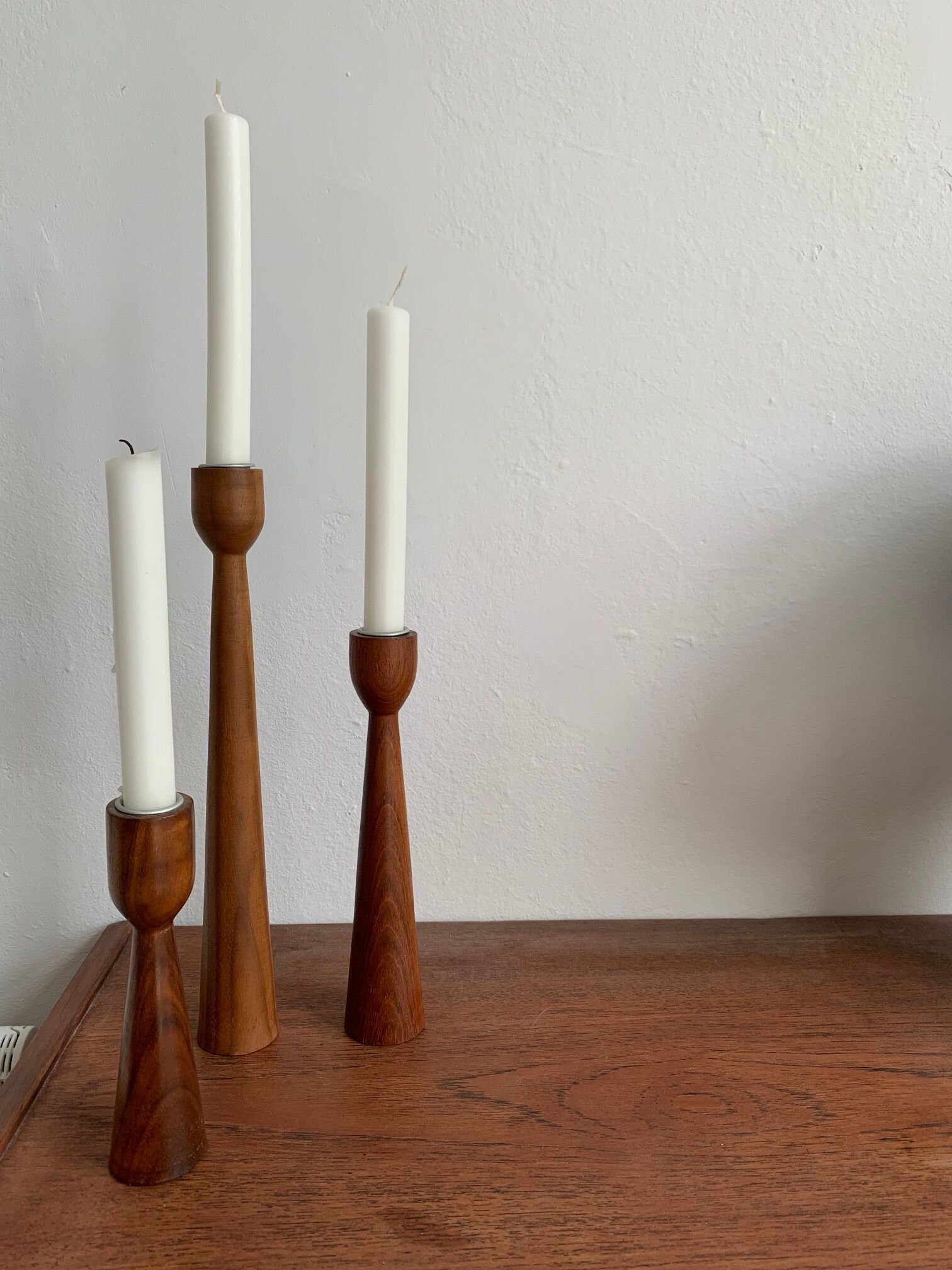Danish candlestick trio in Teak - 1960