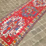 Tapis de couloir galerie fait main persan vintage hamadan 296 x 103
