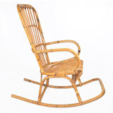 Rattan rocking chair Denmark, 1970s, Scandinavian style