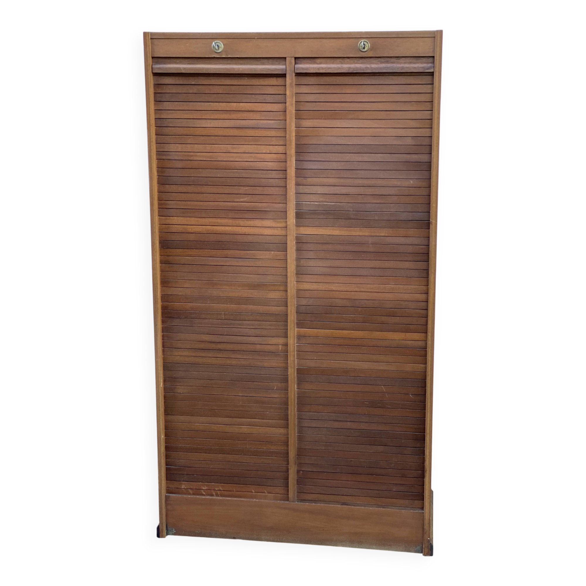 Meuble classeur à rideaux 2 portes vintage 1980
