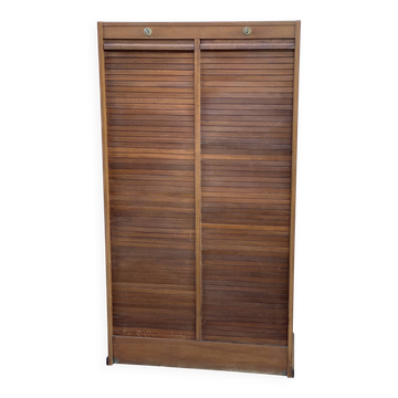 Vintage 1980s two-door curtain filing cabinet