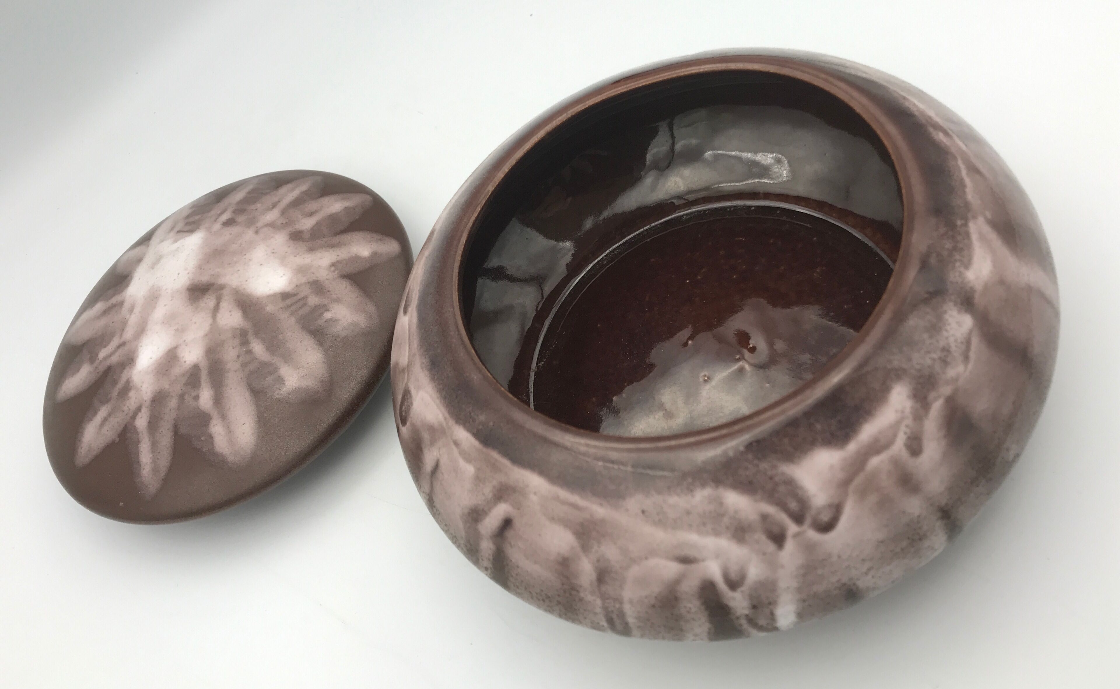 Bonbonnière in porcelain stoneware flamed alphonse mouton - alpho - 16 cm