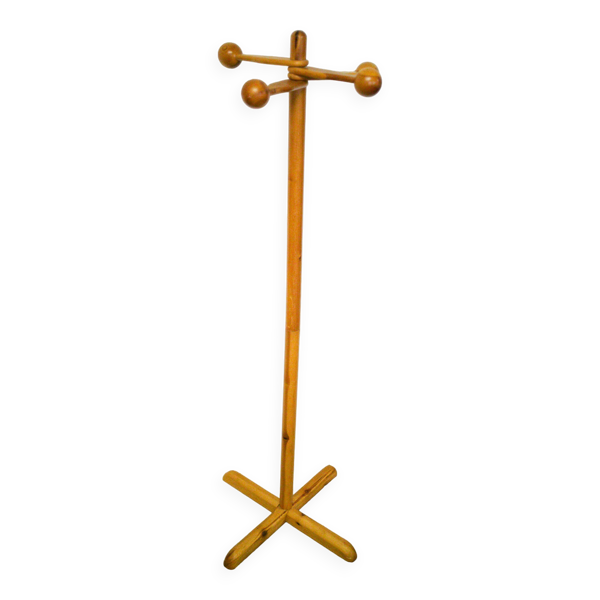 Porte-manteau sur pied en pin