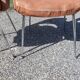 Pair of vintage armchairs of the 70s chrome and salmon fabrics