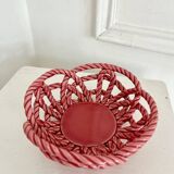 Pink woven ceramic bowl