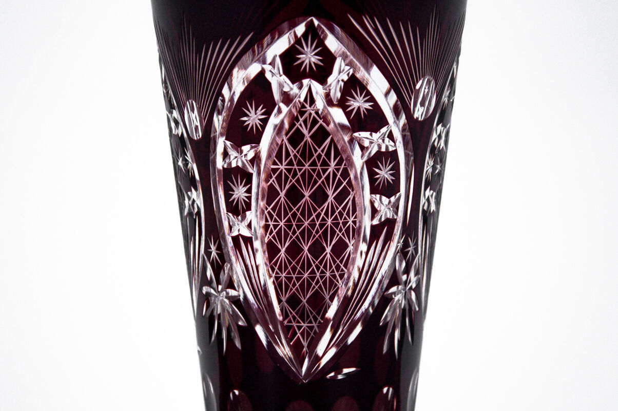Purple crystal vase, Poland, 1960s