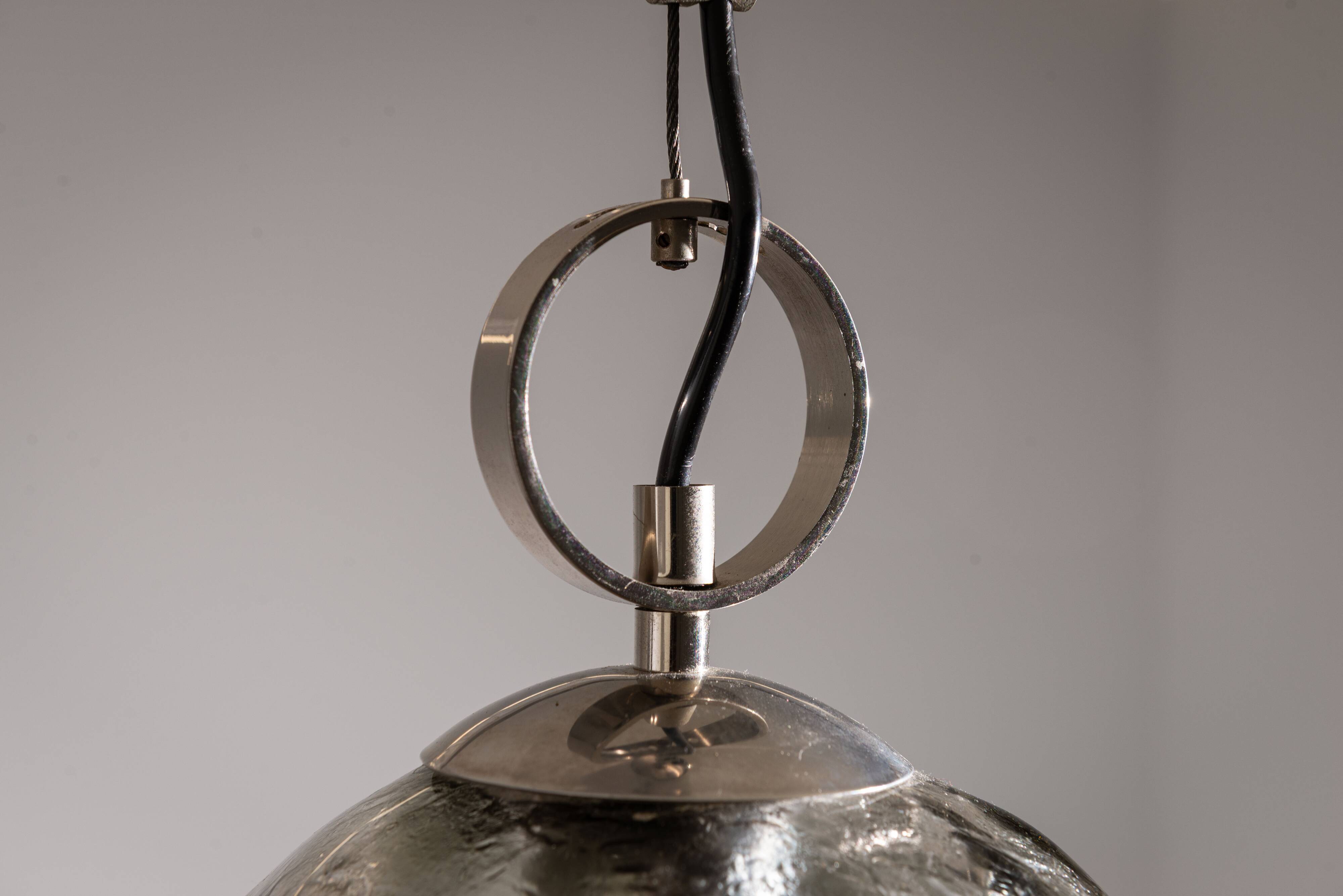 Murano glass pendant with chromed details