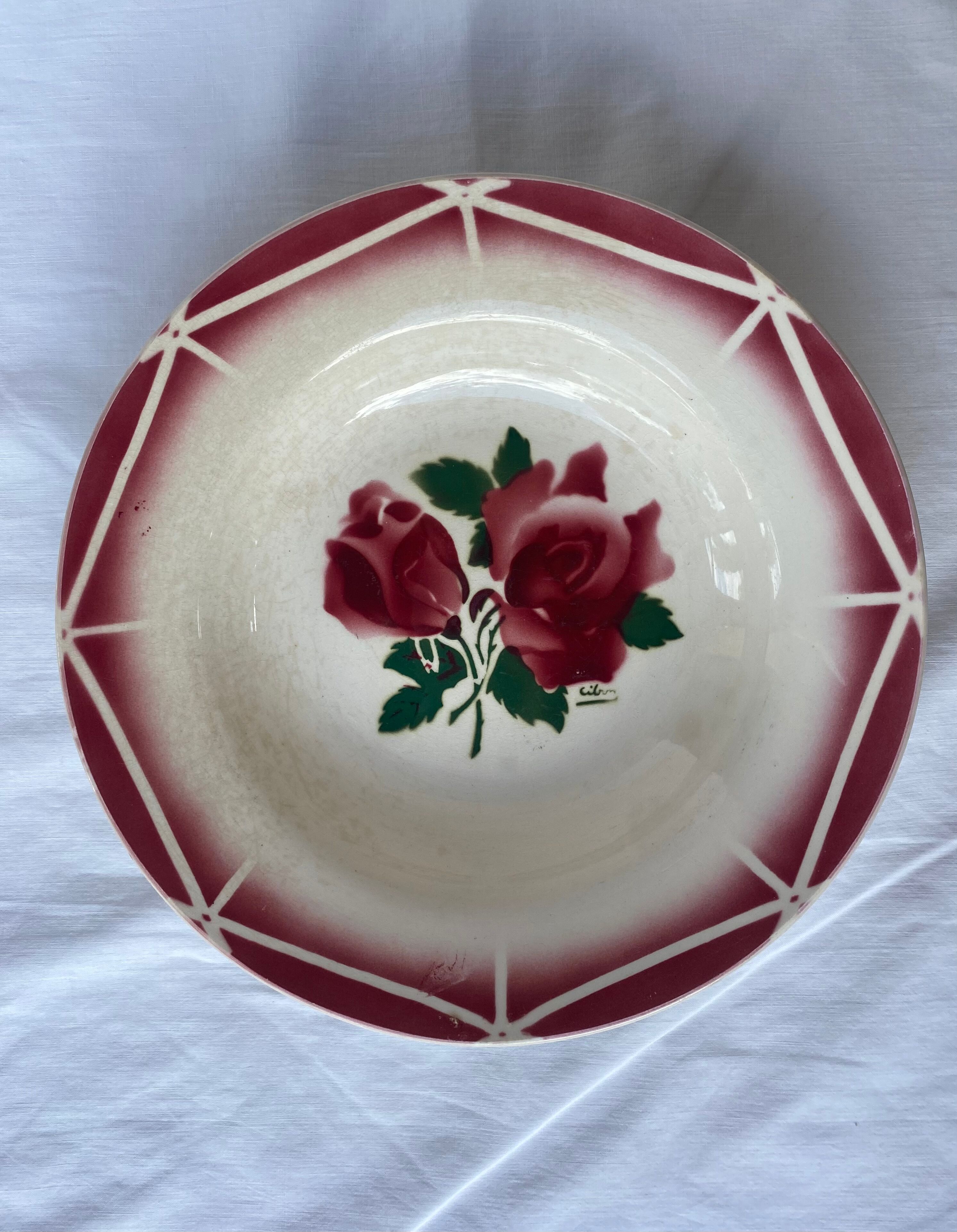 Lot 6 plates Digoin Sarreguemines