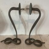 Paire d'appliques en bronze a décor d'un serpent XX siècle