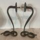 Pair of bronze sconces decorated with a snake XX century