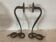 Pair of bronze sconces decorated with a snake XX century