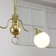 Art Deco Italian Brass and Opaline Chandelier