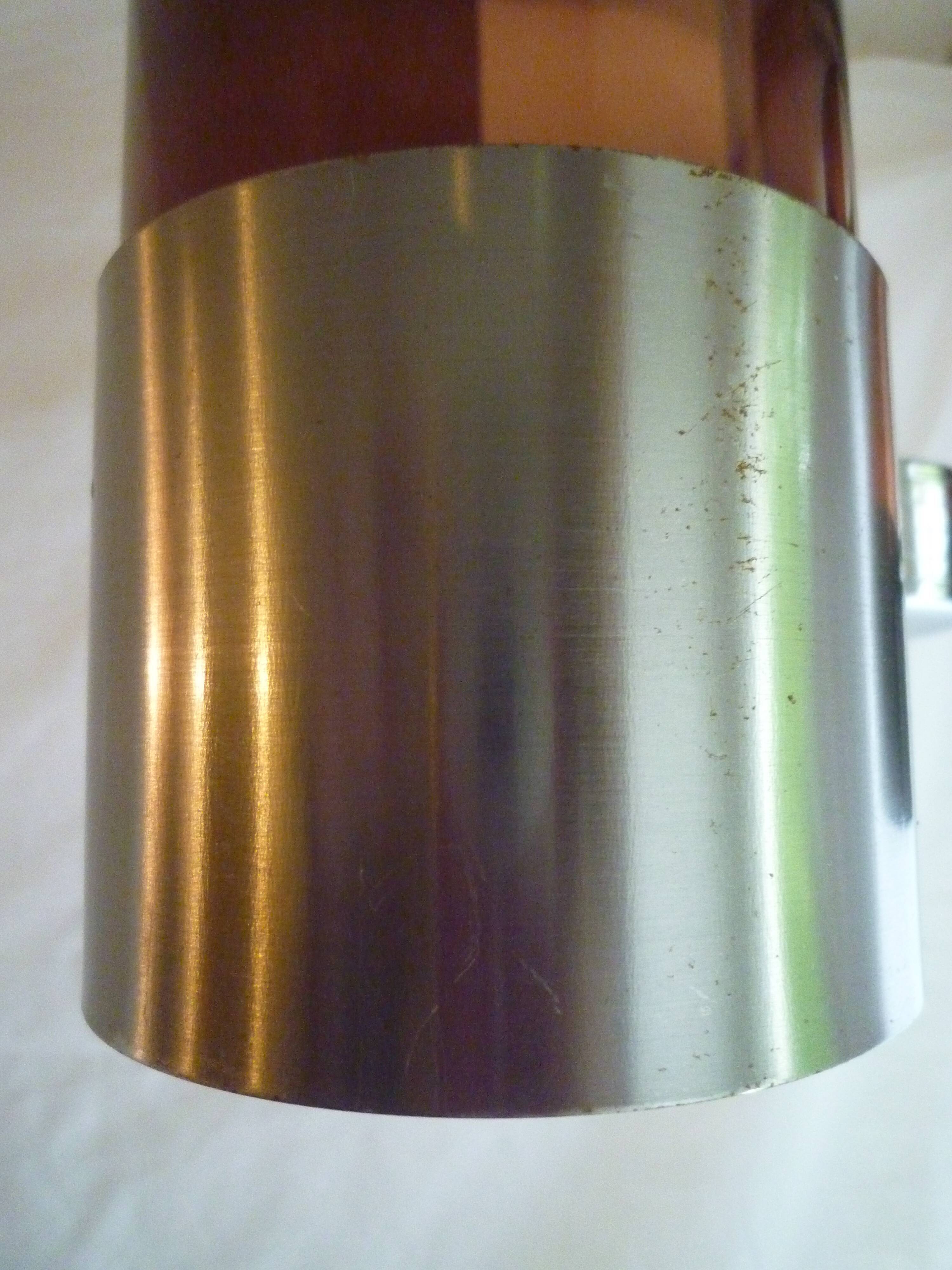 Suspension "Space Age" chrome metal and plexiglass 1970s