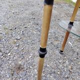 Removable shelving unit, glass and vintage brass