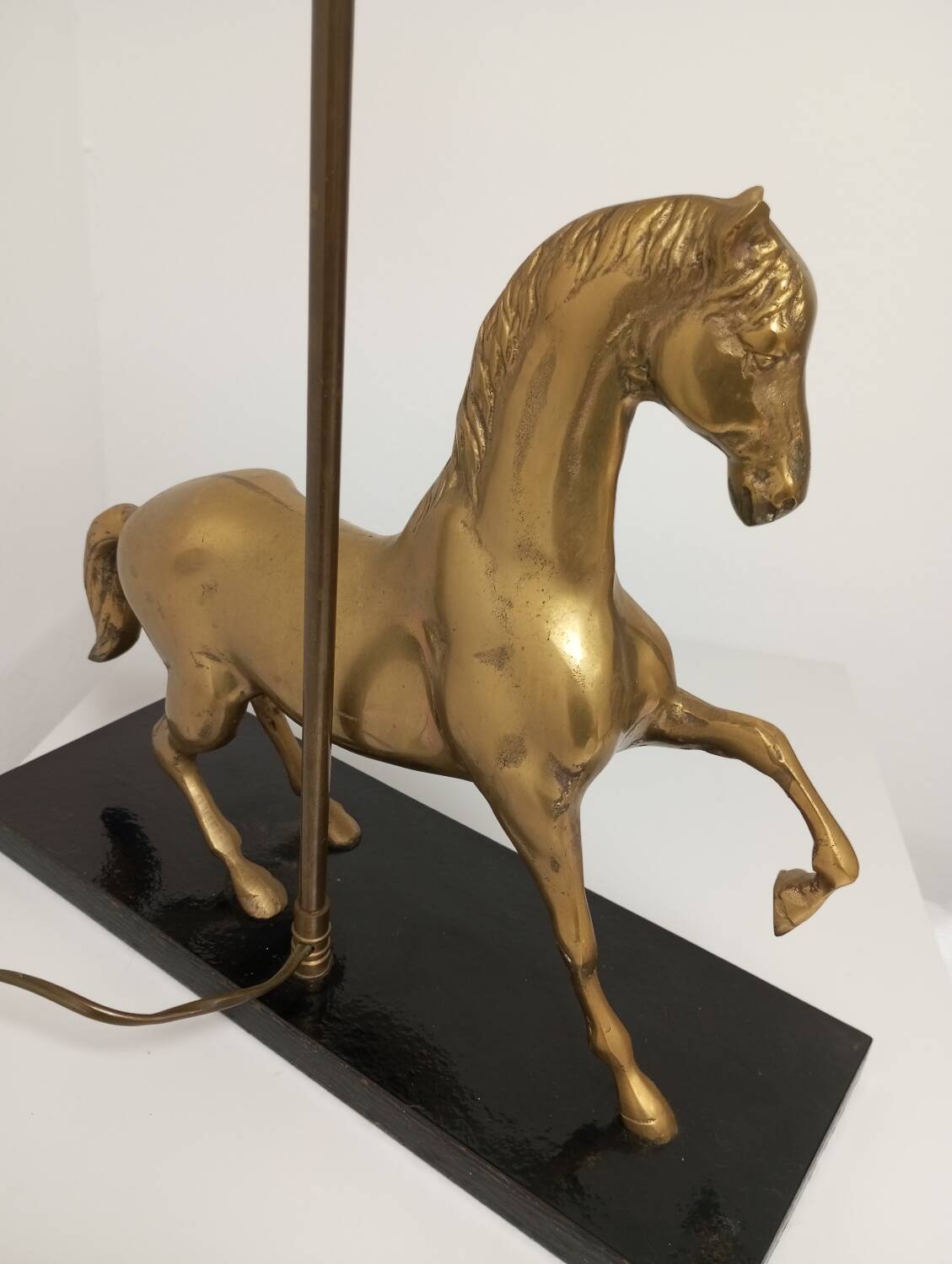 Table lamp Horse in gilded brass