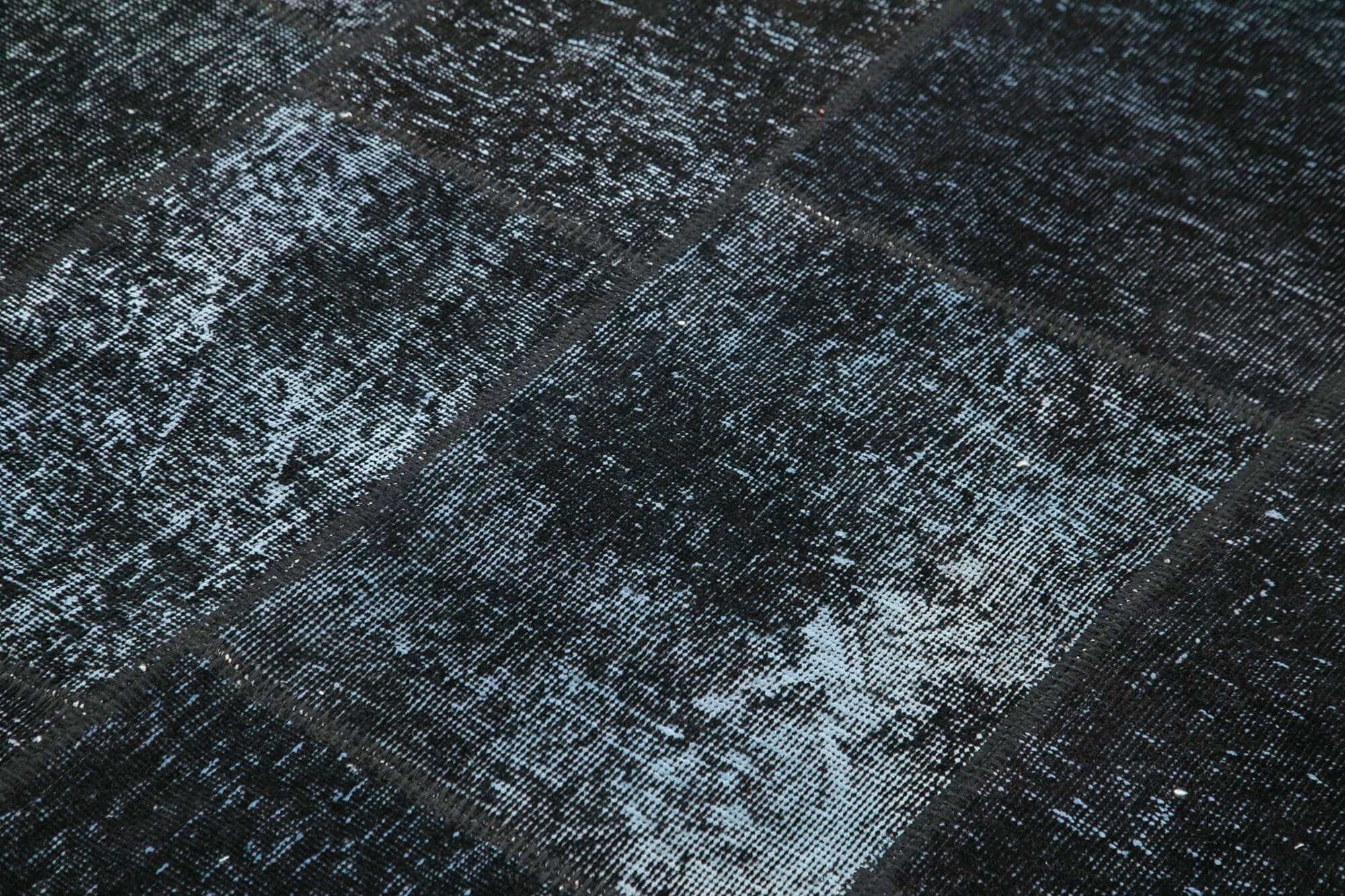 Handmade anatolian vintage 172 cm x 241 cm black patchwork carpet