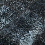 Handmade anatolian vintage 172 cm x 241 cm black patchwork carpet