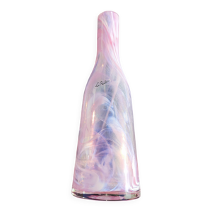 Vase rose en verre soufflé