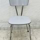 Set of 4 vintage grey chrome Formica kitchen chairs.