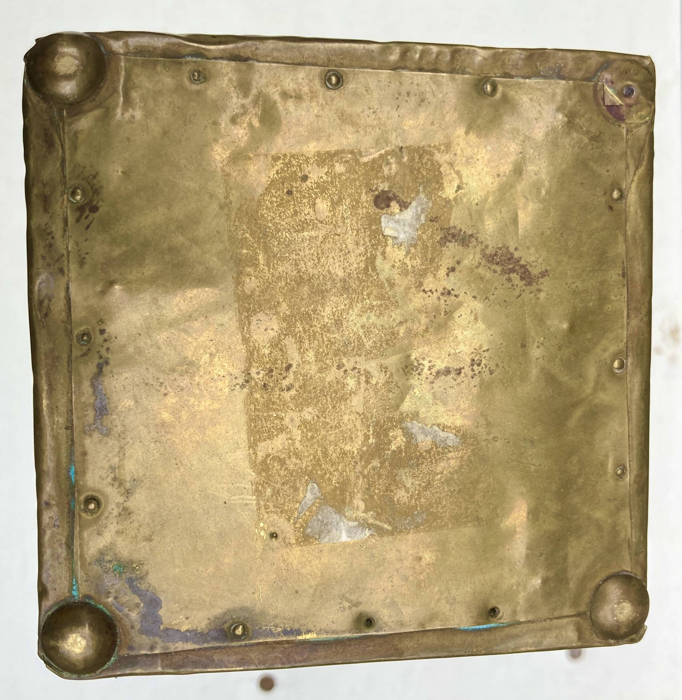 Embossed metal vase by alfred daguet, 1900 art nouveau period