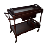 Rolling service with drawer tray and bottle compartments