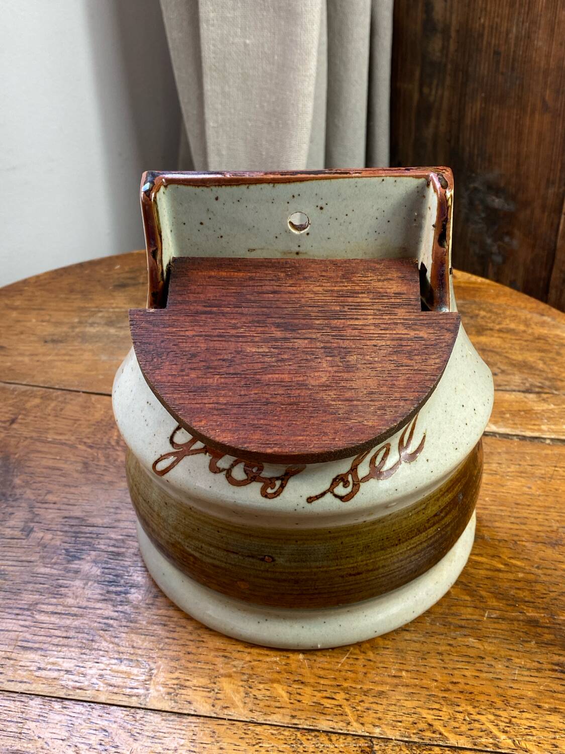 Large salt box in stoneware