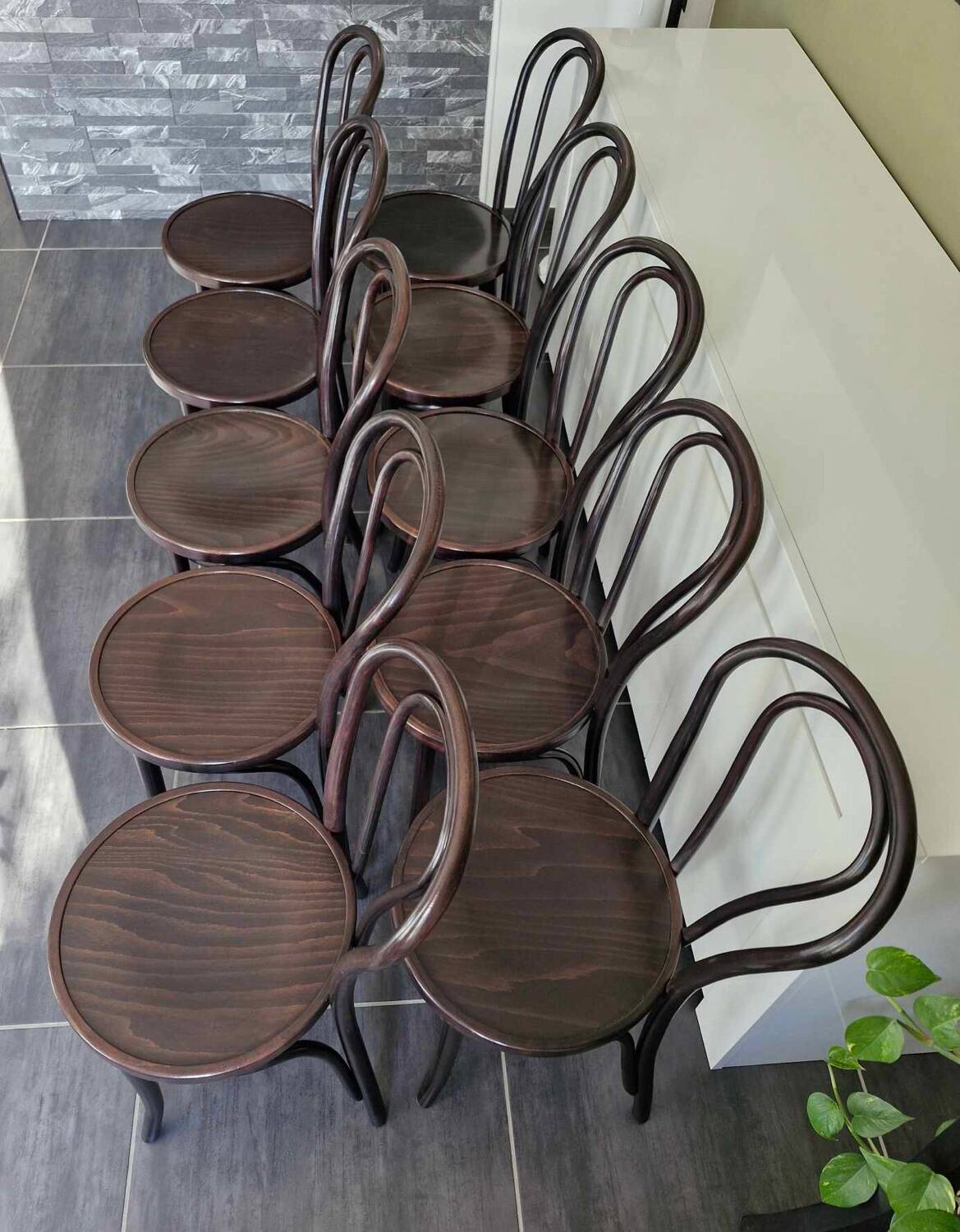 Series of 10 bistro chairs