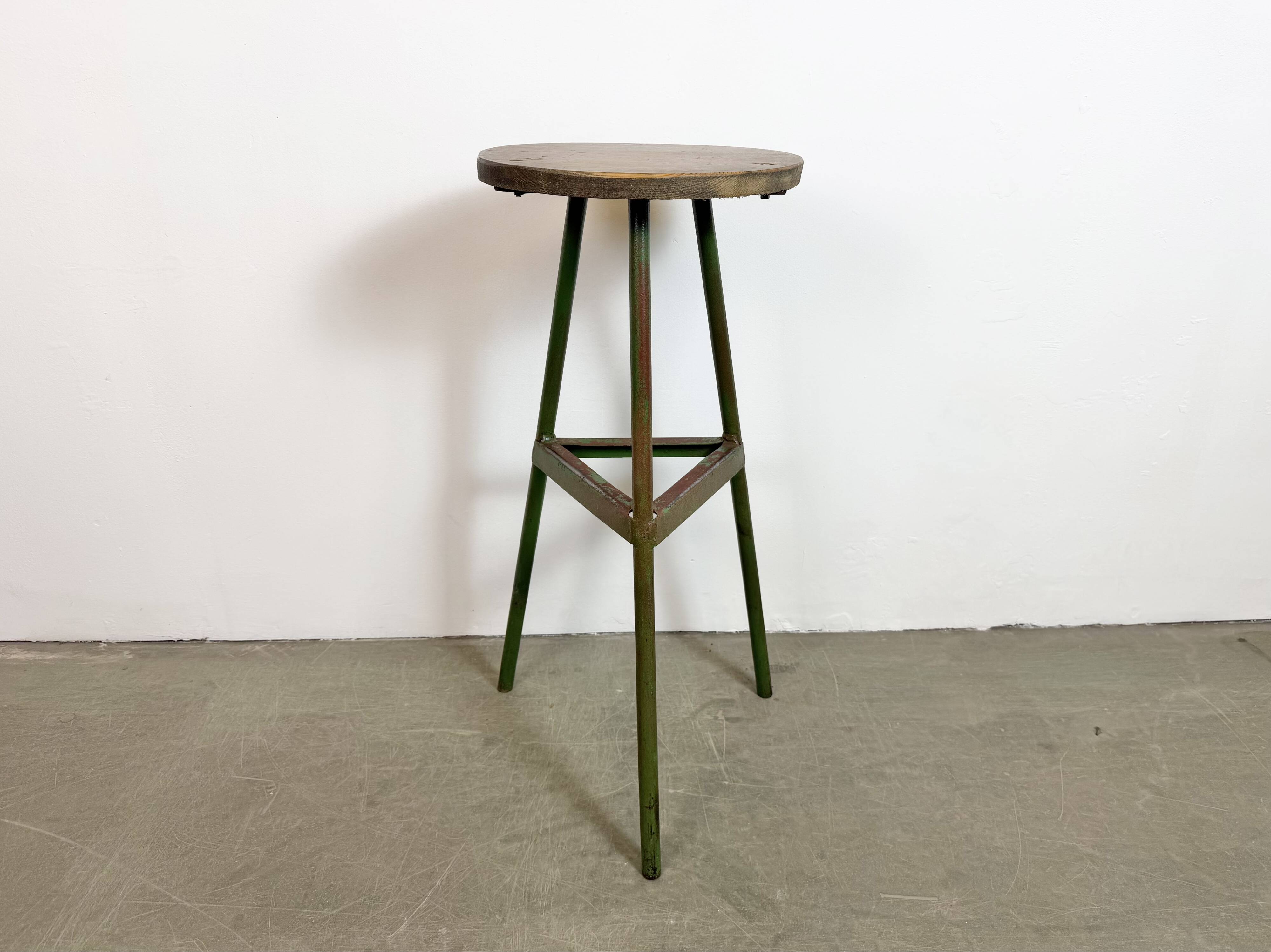 Green Industrial Workshop Stool, 1960s