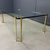 Peter Ghyczy style coffee table in brass and glass