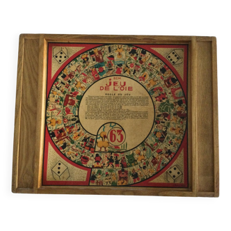 Jouet ancien en bois, Jeu de Dames et Jeu de l'oie années 1950