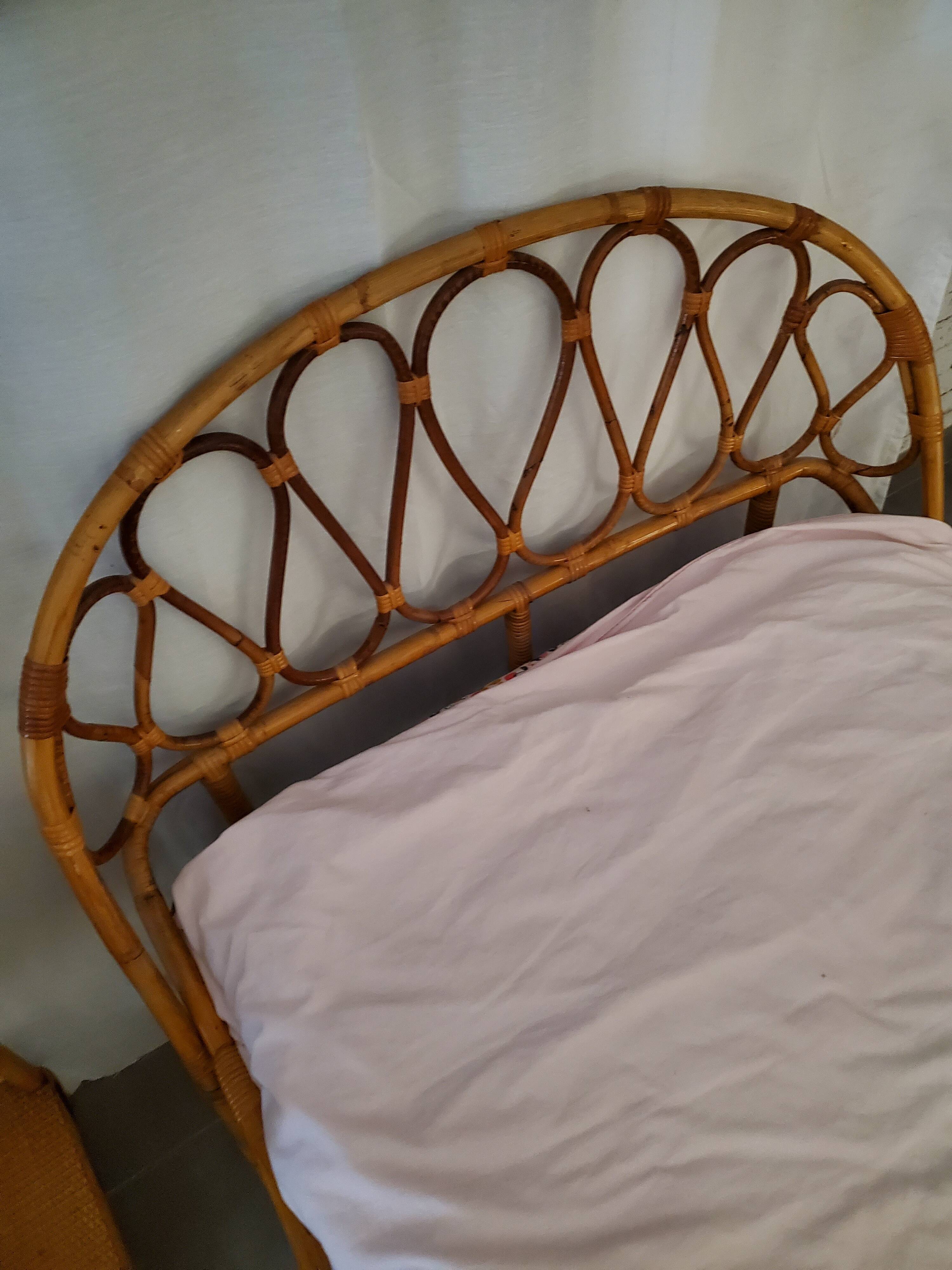 Rattan bed and bedside set