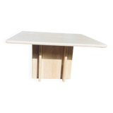 Square vintage travertine coffee table