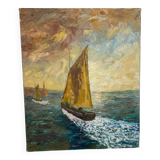 Sailing boat signed Gervais