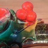 Antique slip ceramic candlesticks