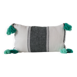 Rectangular cushion 100% Wool & Green Linen